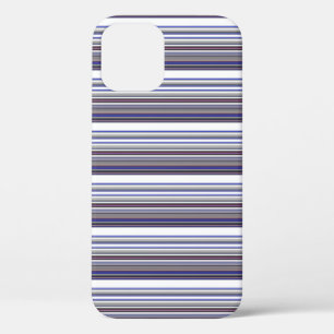 Cute modern grey blue stripes iPhone 12 case