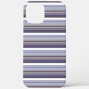 Cute modern grey blue stripes iPhone 12 pro max case