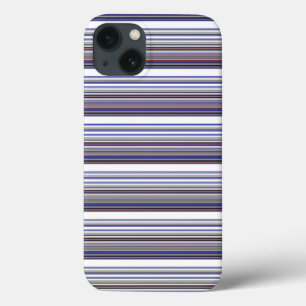 Cute modern grey blue stripes iPhone 13 case
