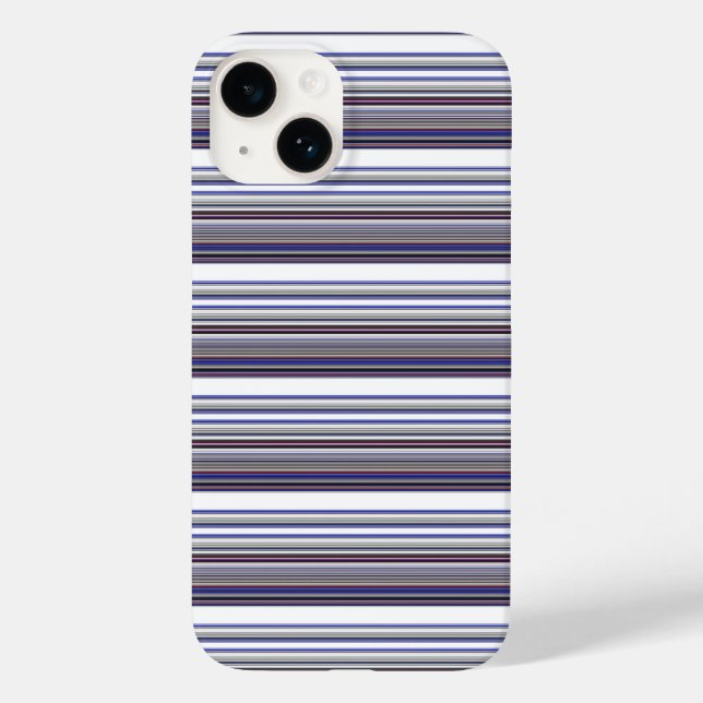 Cute modern grey blue stripes Case-Mate iPhone case (Back)