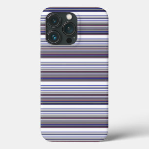 Cute modern grey blue stripes iPhone 13 pro case