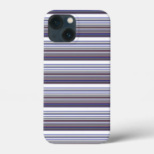 Cute modern grey blue stripes iPhone 13 mini case