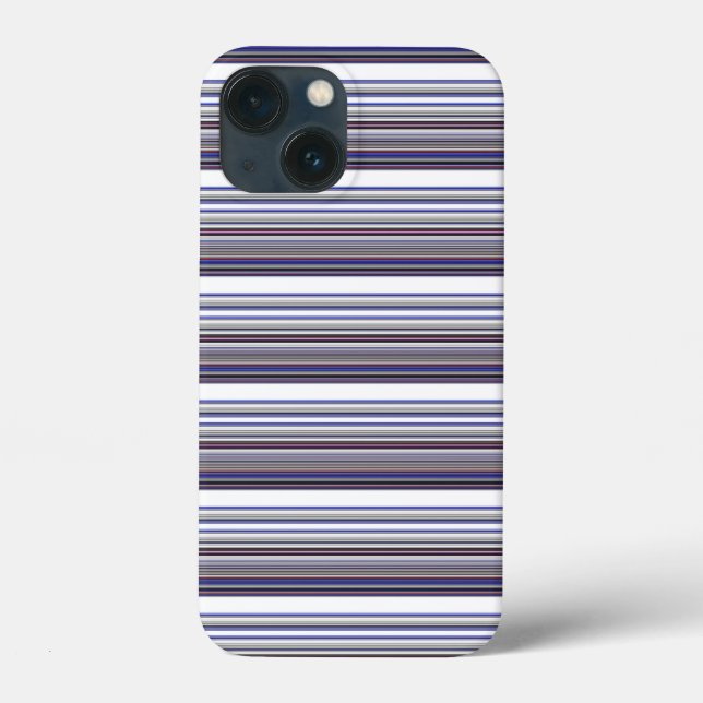 Cute modern grey blue stripes Case-Mate iPhone case (Back)