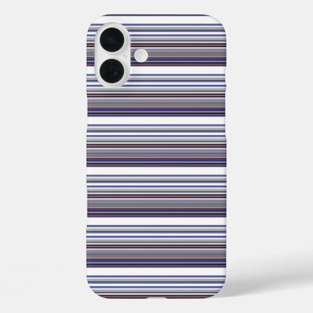 Cute modern grey blue stripes Case-Mate iPhone case (Back)