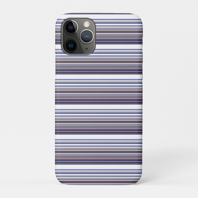 Cute modern grey blue stripes Case-Mate iPhone case (Back)
