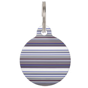 Cute modern grey blue stripes pet tag