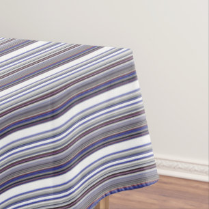 Cute modern grey blue stripes tablecloth