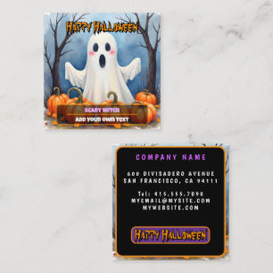 Cute Modern Halloween Spooky Collection Square Business Card