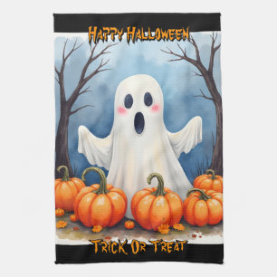 Cute Modern Halloween Spooky Collection Tea Towel