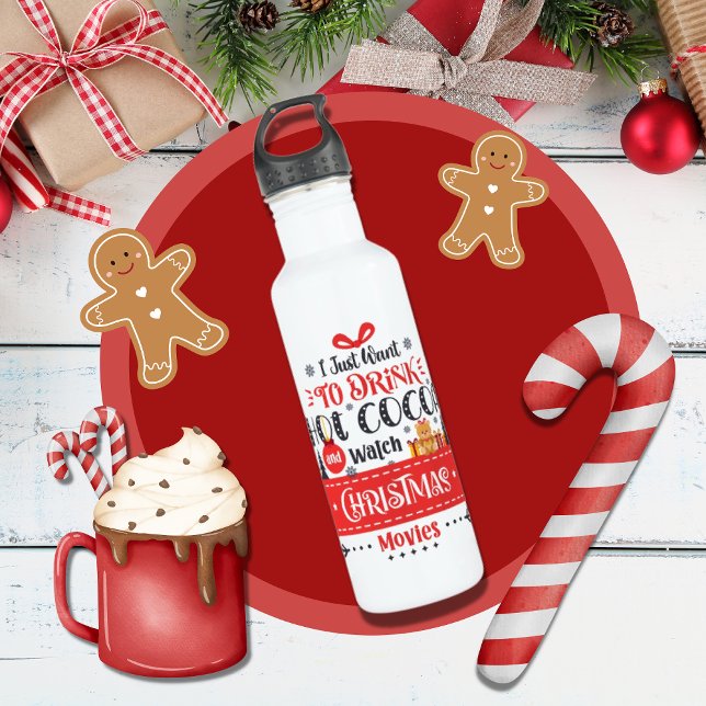 Cute Modern Holiday Christmas 710 Ml Water Bottle (Creator Uploaded)