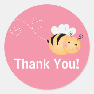 Cute Modern Honey Bee Baby Shower Invitation Classic Round Sticker