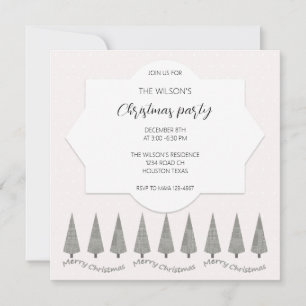 Cute Modern Houndstooth Merry Christmas Invitation