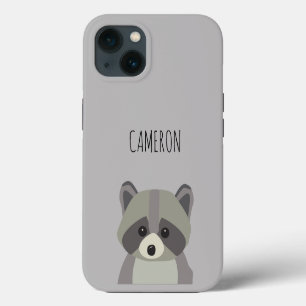 Cute Modern Illustration Personalised Racoon iPhone 13 Case