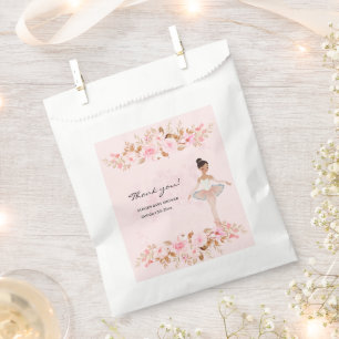 Cute Modern Little Ballerina Photo Baby Shower Favour Bags