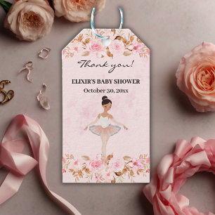 Cute Modern Little Ballerina Photo Baby Shower Gift Tags