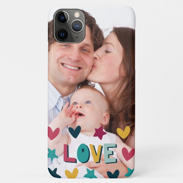 Cute Modern Love and Hearts Custom Photo Case-Mate iPhone Case (Back)