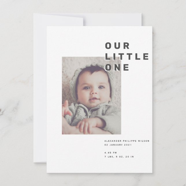 CUTE | Modern & Loving birth announcement card (Front)