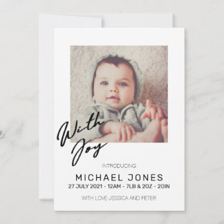 CUTE | Modern & Loving birth announcement card