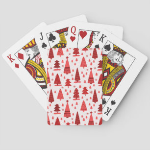 Cute Modern Minimalist Christmas Tree Forest Playing Cards