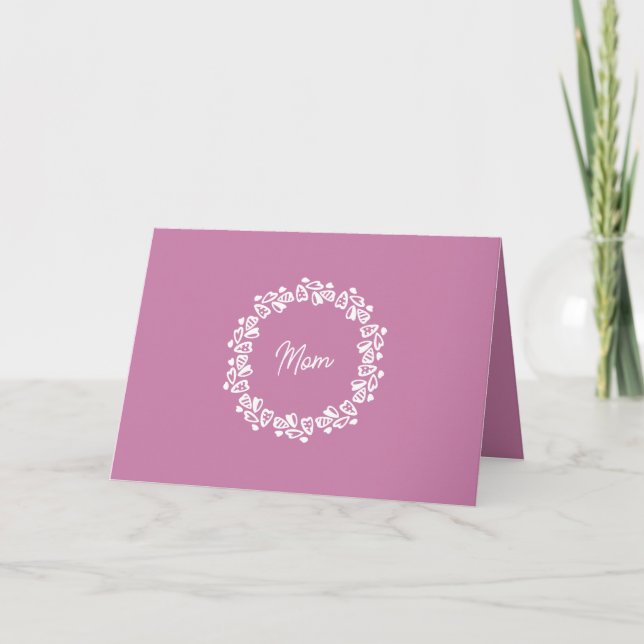 Cute Modern Minimalist Hearts Mother's Day Holiday Card (Front)
