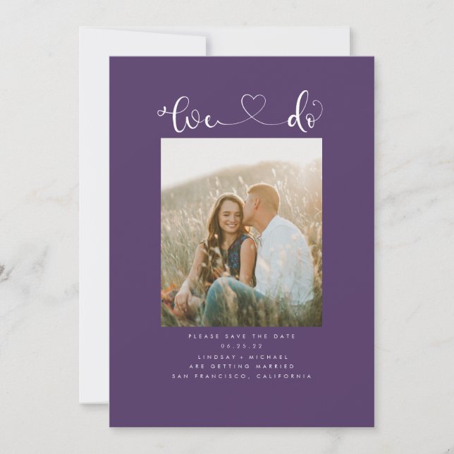 Cute Modern Minimalist We Do Save the Date Photo (Front)