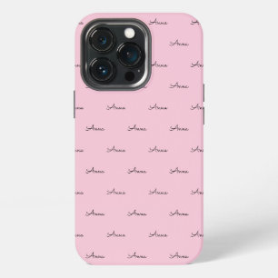 Cute Modern Monogram Blush Pink iPhone Case