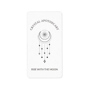 Cute Modern Moon Apothecary, Candle, Ritual Label