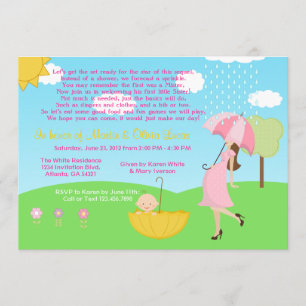 Cute Modern Mum and Baby Boy Baby Sprinkle Invitation