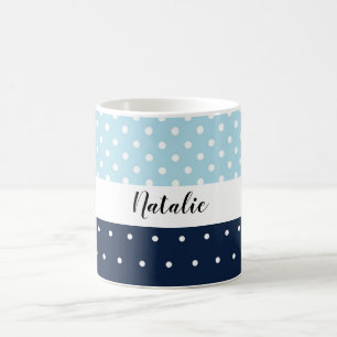 Cute Modern Navy Blue Monogrammed Coffee Mug