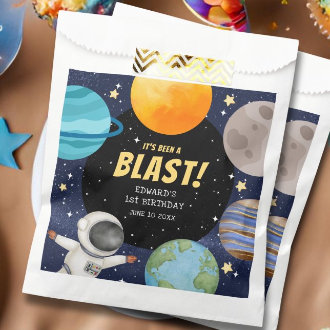 Cute Modern Outer Space 1st Birthday  Favour Bags (Creator Uploaded)
