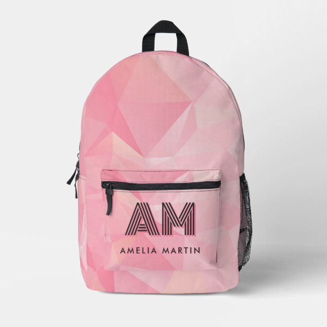 Cute Modern Pastel Rose  Printed Backpack (Front)