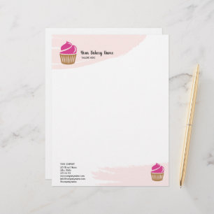 Cute Modern Pastry Cupcake Bakery Pastry Custom Letterhead