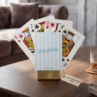 Cute Modern Personalised Coastal Blue Striped