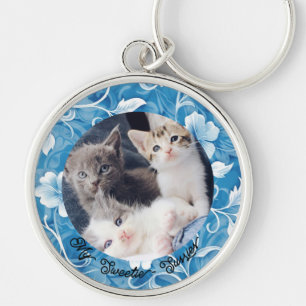 Cute Modern Personalised Pet Memorial Keychain