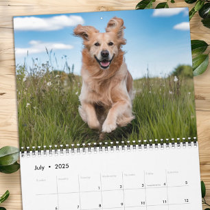 Cute Modern Pet Family Dog Personalised Photo 2025 Calendar