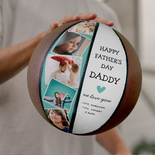 Cute Modern Photo Collage Fathers Day Basketball