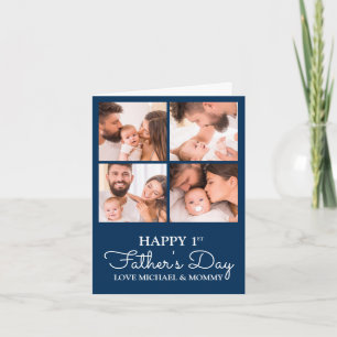 Cute Modern Photo Collage Happy First Fathers Day Card