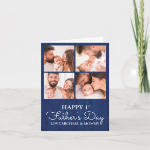 Cute Modern Photo Collage Happy First Fathers Day Card