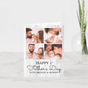 Cute Modern Photo Collage Happy First Fathers Day Card