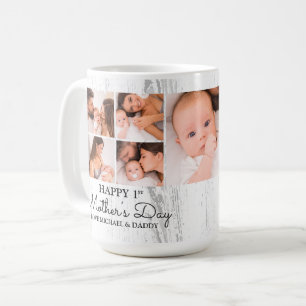Cute Modern Photo Collage Happy First Mothers Day Coffee Mug