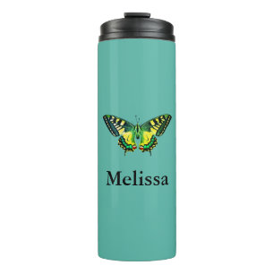 Cute Modern Photography Butterfly Add Name Thermal Tumbler