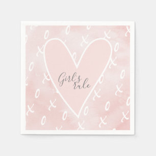 Cute Modern Pink Valentines Day Love Girly Napkin