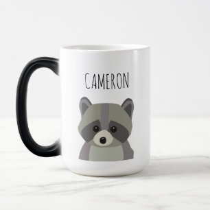Cute Modern racoon illustration Personalised Magic Mug