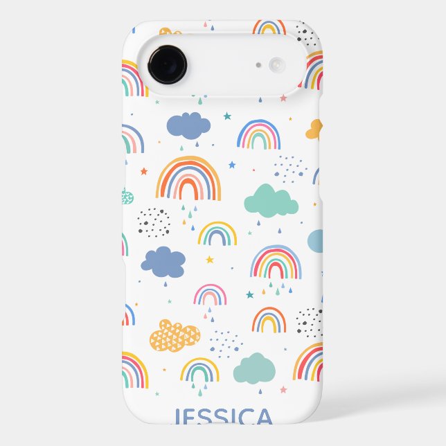 Cute Modern Rainbows & Clouds Pattern Personalised Case-Mate Samsung Galaxy Case (Back)