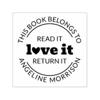 Cute Modern Read It Love It Return It Book Plate