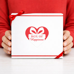 Cute & modern red and white heart sticker