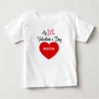 Cute Modern Red Heart My 1st Valentine's Day
