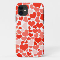 Cute Modern Red Heart Pattern