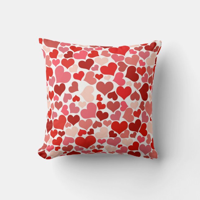 Cute Modern Red Heart Pattern Cushion (Front)