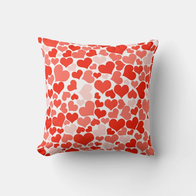 Cute Modern Red Heart Pattern Cushion (Front)